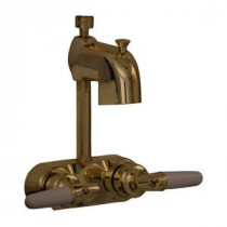 Metal Lever 2-Handle Claw Foot Tub Faucet with Diverter in Polished Brass