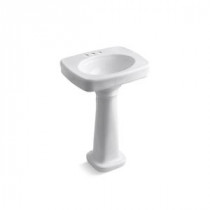 Bancroft Pedestal Combo Bathroom Sink in White