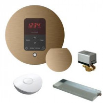 Butler Package with iTempo Pro Square Programmable Control for Steam Bath Generator in Brushed Bronze