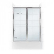 Newport Series 58 in. x 58 in. Framed Sliding Tub Door with Towel Bar in Chrome and Clear Glass