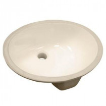 Vitreous China Oval Undermount Bathroom Sink in Biscuit