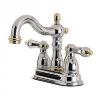 Victorian 4 in. Centerset 2-Handle Bathroom Faucet in Polished Brass