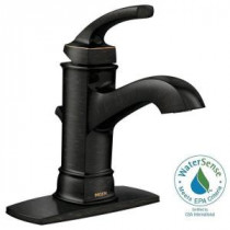 Hensley Single Hole 1-Handle Bathroom Faucet Featuring Microban Protection in Mediterranean Bronze