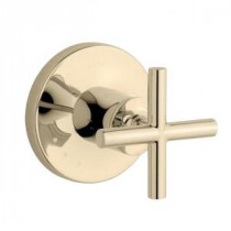 Purist 1-Handle Volume Control Valve Trim Kit with Cross Handle in Vibrant French Gold (Valve Not Included)