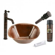 All-in-One Square Hand Forged Old World Copper Vessel Sink in Oil Rubbed Bronze