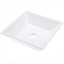 Square Vitreous China Vessel Sink in White