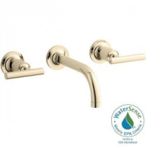 Purist Wall-Mount 2-Handle Bathroom Faucet Trim Kit in Vibrant French Gold (Valve not Included)