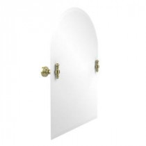 Retro-Wave Collection 21 in. x 29 in. Frameless Arched Top Single Tilt Mirror with Beveled Edge in Satin Brass