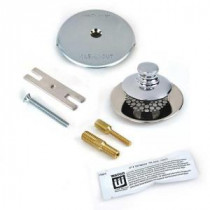Universal NuFit Push Pull Bathtub Stopper with Grid Strainer, One Hole Overflow Silicone and Two Pins in Chrome Plated
