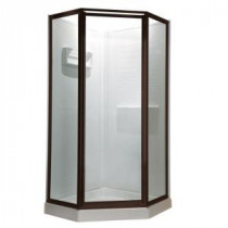 Prestige 24.125 in. x 68.5 in. Neo-Angle Shower Door in Oil Rubbed Bronze with Clear Glass
