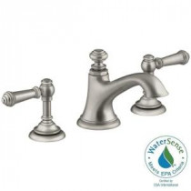 Artifacts 8 in. Widespread 2-Handle Bell Design Bathroom Faucet in Vibrant Brushed Nickel with Lever Handles