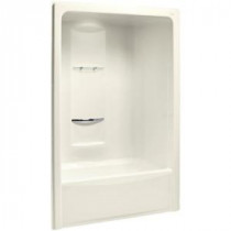 Sonata 60 in. x 34.8125 in. x 90 in. Bath and Shower Kit with Left Drain in Biscuit