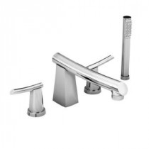 Green Tea 2-Handle Deck-Mount Roman Tub Filler in Polished Chrome with Personal Shower