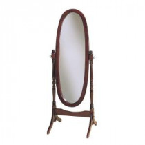 59.25 in. x 22.5 in. Cherry Wood Framed Cheval Mirror