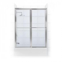 Newport Series 60 in. x 58 in. Framed Sliding Tub Door with Towel Bar in Chrome with Aquatex Glass
