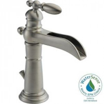 Victorian Single Hole Single-Handle Open Channel Spout Bathroom Faucet in Stainless