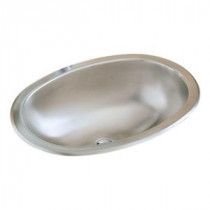 Oval Self-Rimming Bathroom Sink in Satin Stainless-Steel