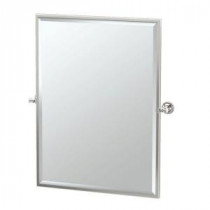 Tavern 28 in. x 32.50 in. Framed Single Large Rectangle Mirror in Polished Nickel