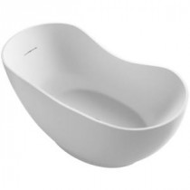 Abrazo 5.5 ft. Center Drain Soaking Tub in Honed White