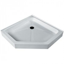 42 in. x 42 in. Neo-Angle Shower Tray in White