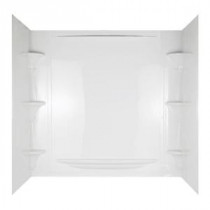 Vesuvia 32 in. x 60 in. x 58 in. 5-Piece Easy Up Adhesive Tub Wall in White