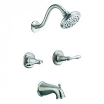 Oakmont 2-Handle 1-Spray Tub and Shower Faucet in Satin Nickel