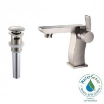 Sonus Single Hole Single-Handle Bathroom Faucet and Pop-Up Drain with Overflow in Brushed Nickel