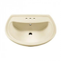 Cadet Pedestal Sink Basin with 4 in. Faucet Holes in Linen