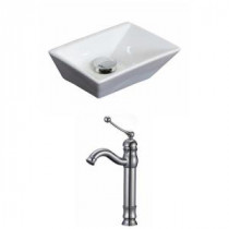 Rectangle Vessel Sink Set in White with Deck Mount cUPC Faucet