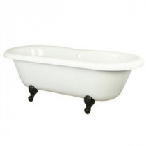 5.5 ft. Acrylic Oil Rubbed Bronze Claw Foot Double Ended Oval Tub in White