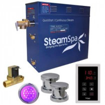 Indulgence 12kW QuickStart Steam Bath Generator Package with Built-In Auto Drain in Polished Chrome