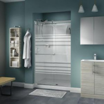 Lyndall 48 in. x 71 in. Semi-Framed Contemporary Style Sliding Shower Door in Chrome with Transition Glass
