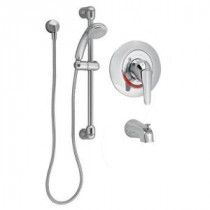Commercial Water-Saving 36 in. Shower System with Diverter Tub Spout in Polished Chrome
