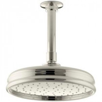 1-Spray 8 in. Traditional Round Rain Showerhead with Katalyst Spray Technology in Vibrant Polished Nickel