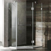 Piedmont 36.125 in. x 73.375 in. Semi-Framed Neo-Angle Shower Enclosure in Chrome with Clear Glass