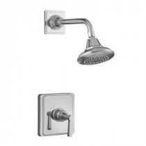 Pinstripe Rite-Temp Pressure-Balancing Shower Faucet Trim with Lever Handle in Polished Chrome (Valve Not Included)