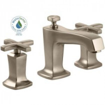Margaux 8 in. Widespread 2-Handle Low-Arc Bathroom Faucet in Vibrant Brushed-Bronze with Cross Handles