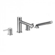 Align 2-Handle Deck Mount Roman Tub Faucet Trim Kit with Handshower in Chrome (Valve Not Included)
