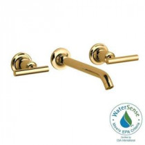 Purist 2-Handle Wall-Mount Bathroom Faucet Trim Kit in Vibrant Modern Polished Gold (Valve not included)