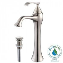Ventus Single Hole 1-Handle High-Arc Bathroom Vessel Faucet with Pop-Up Drain in Brushed Nickel