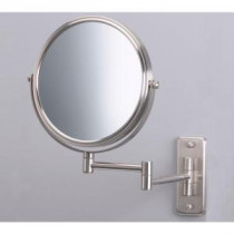 8 in. Dia Wall Mounted Mirror in Nickel