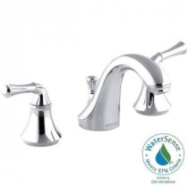 Forte 8 in. Widespread 2-Handle Low-Arc Bathroom Faucet in Polished Chrome with Traditional Lever Handles