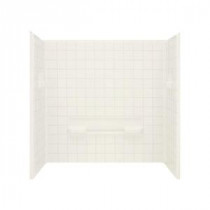Advantage 35-1/4 in. x 60 in. x 59-1/4 in. 3-piece Direct-to-Stud Shower Wall Set in Biscuit