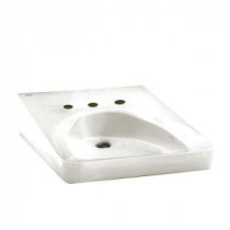 Wheelchair Users Wall-Mounted Bathroom Sink in White