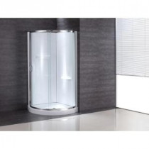 31 in. x 31 in. x 76 in. Shower Kit with Reversible Sliding Door and Shower Base