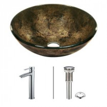 Vessel Sink in Sintra with Faucet Set in Browns