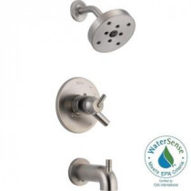 Trinsic 1-Handle H2Okinetic Tub and Shower Faucet Trim Kit in Stainless (Valve Not Included)