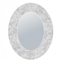 23 in. x 29 in. Etched Magnolia Oval Mirror