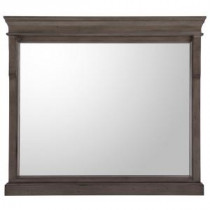 Naples 32 in. L x 36 in. W Wall Hung Mirror in Distressed Grey