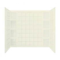 Ensemble Tile 60 in. x 37-1/2 in. x 54-1/4 in. 3-piece Direct-to-Stud Shower Wall Set in Biscuit